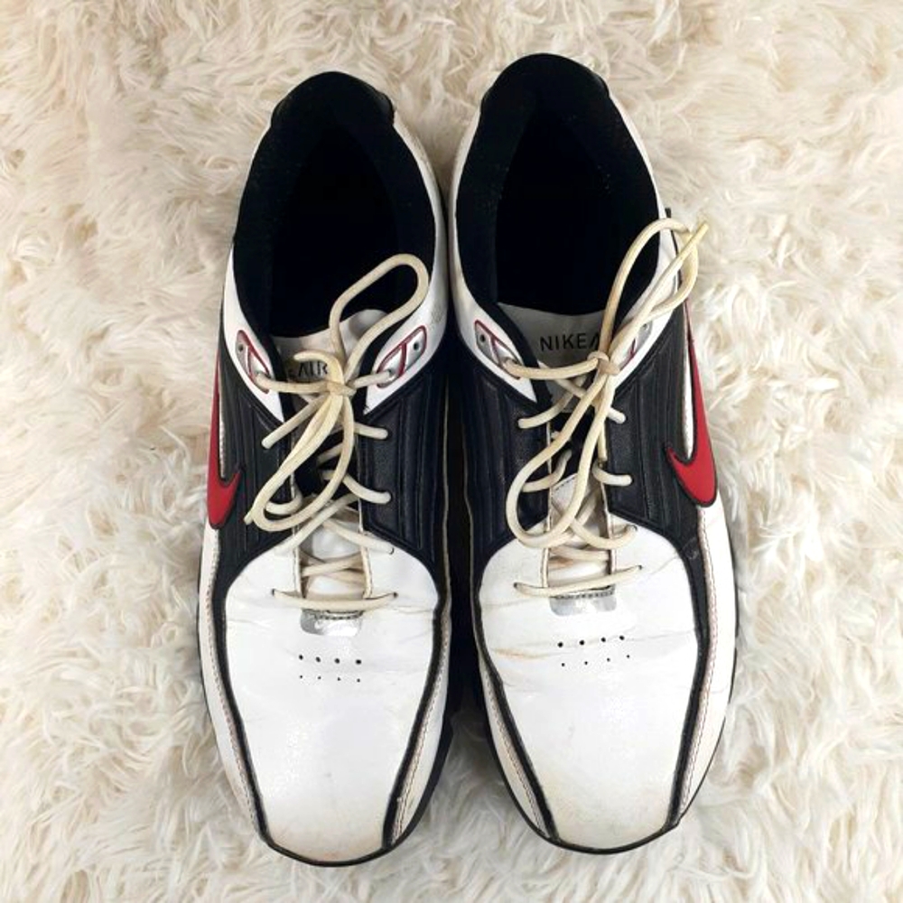 Nike Air Tac Power Channel Size 9.5 Mens Leather Golf Shoe White / Black